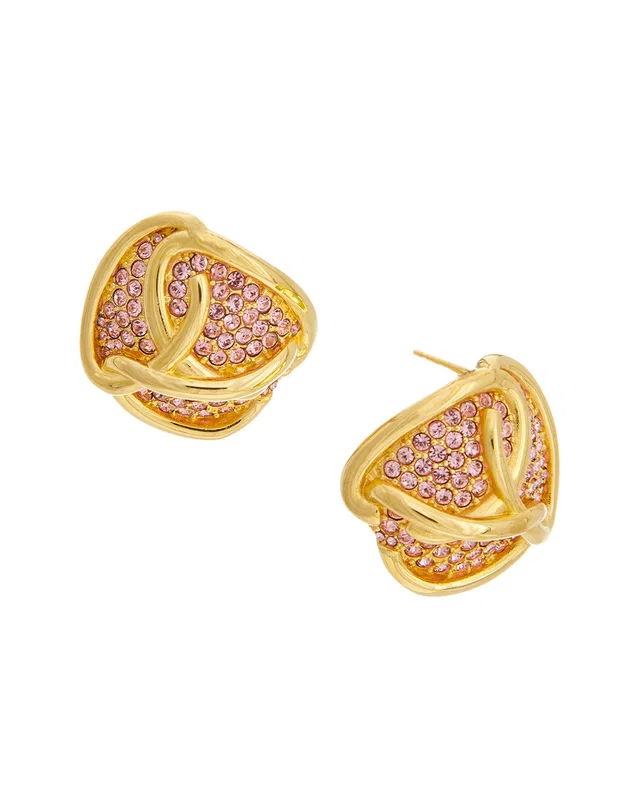 Oscar de la Renta Braided O Pave Stud Earrings, image 1 of 1 from Gilt