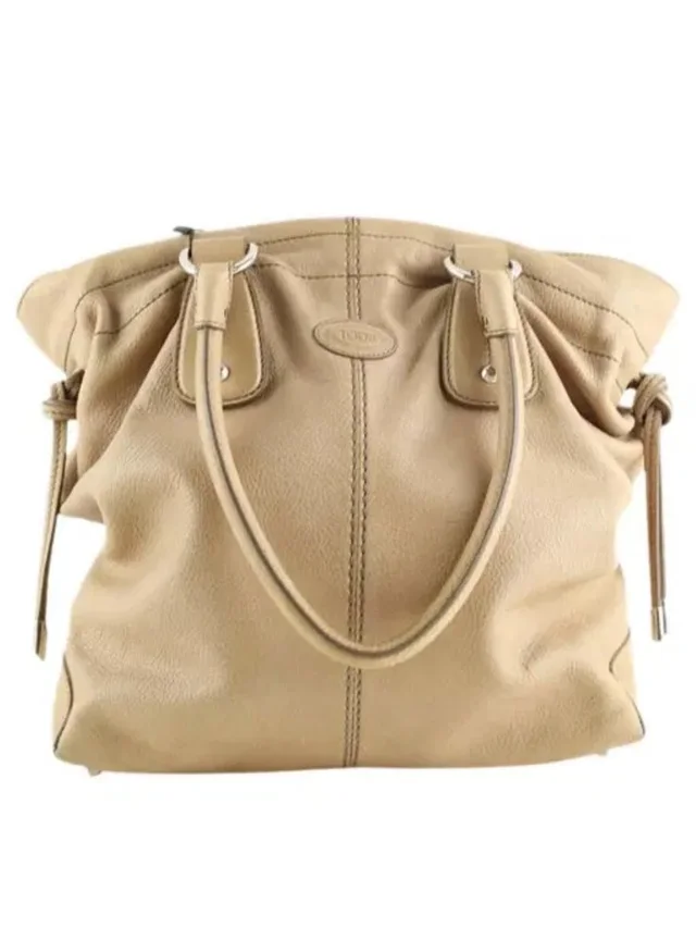 Tod's Pebbled Leather Drawstring Tote Neutral Beige in neutral|brown Leather from Poshmark