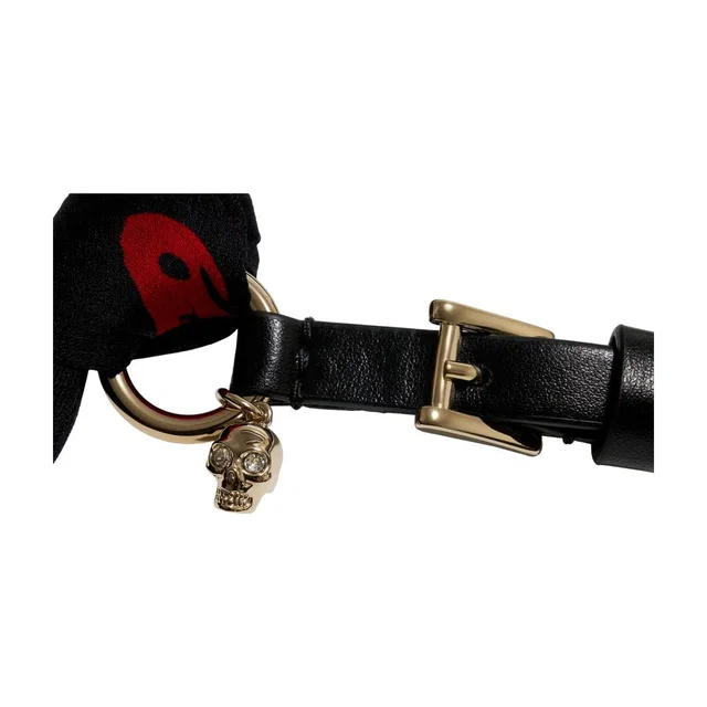 Alexander McQueen Silk Skull Ring Wrap Scarf — Black Scarfs in Black Silk from HEWI
