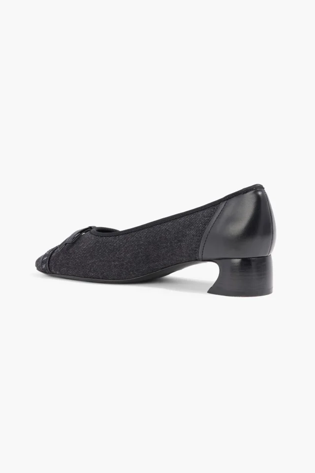 3.1 Phillip Lim ID Bow-Detailed Denim Pumps in Black, photo 3 of 4 from THE OUTNET