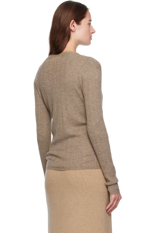 LISA YANG Taupe Vanna Cardigan, photo 3 of 4 from SSENSE
