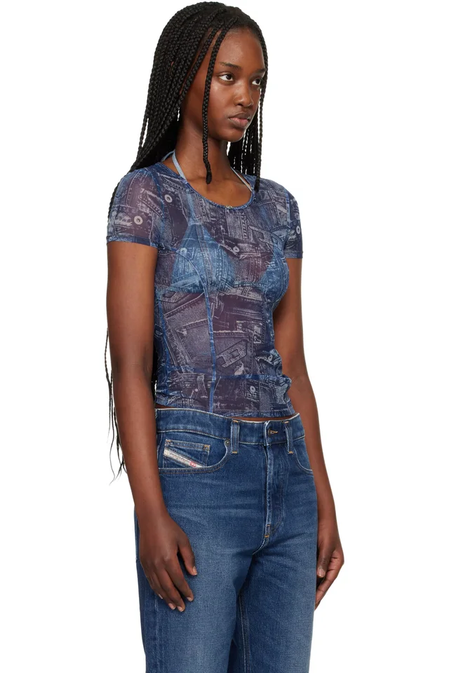 Diesel Blue Kasia-Dnm T-shirt, photo 2 of 2 from SSENSE