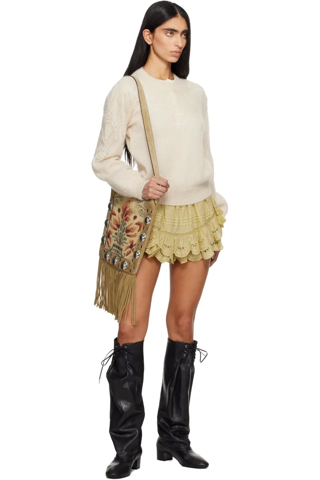 Isabel Marant Etoile Beige Jenia Openwork Mohair Knit Sweater, photo 4 of 4 from SSENSE