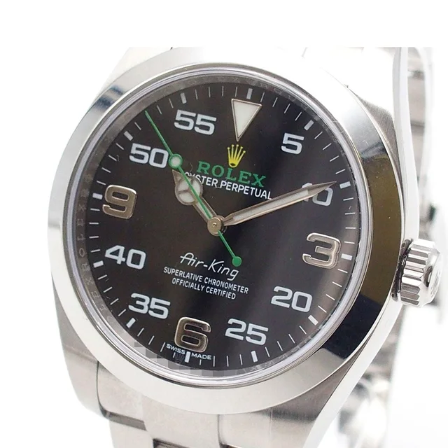 Rolex Air King Black Stainless Steel Oyster Bracelet Watch Automatic in Black from The Reluxe