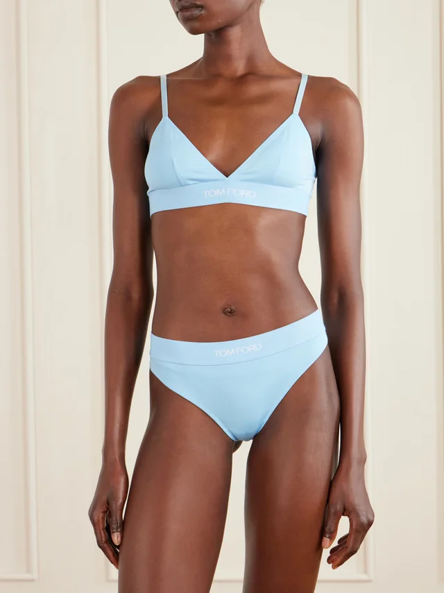 TOM FORD Stretch-modal jersey soft-cup triangle bra in Blue, photo 2 of 2 from NET-A-PORTER (Canada)