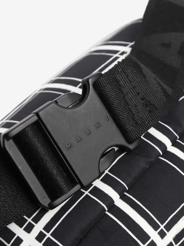 Marni Black and white check nylon crossbody bag in Black Nylon from Sign of the Times, photo 2 of 2