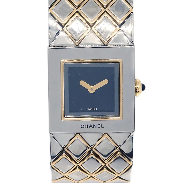 Chanel Matelasse Quartz Watch SS 18KYG from AMORE Vintage Tokyo