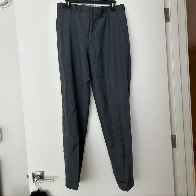 Etro Mens Italian Flat Front Slacks in gray Wool from Poshmark