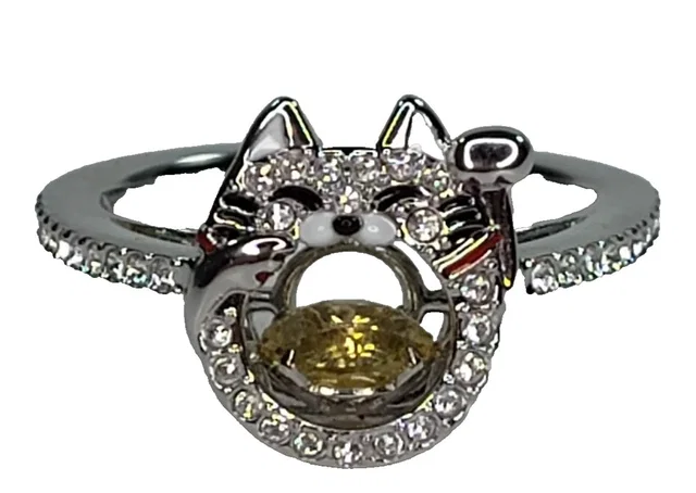 Swarovski Lucky Cat Crystal Sparkling Dance - Multi Color - Size 7 Us /55 Eu in yellow from Poshmark