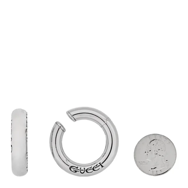 Gucci Metal Speculum Majus Cuff Earrings Silver in Silver from FASHIONPHILE, photo 2 of 5