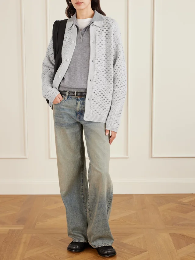 AIMÉ LEON DORE Open-knit wool-blend shirt in Grey, photo 2 of 2 from NET-A-PORTER (Canada)