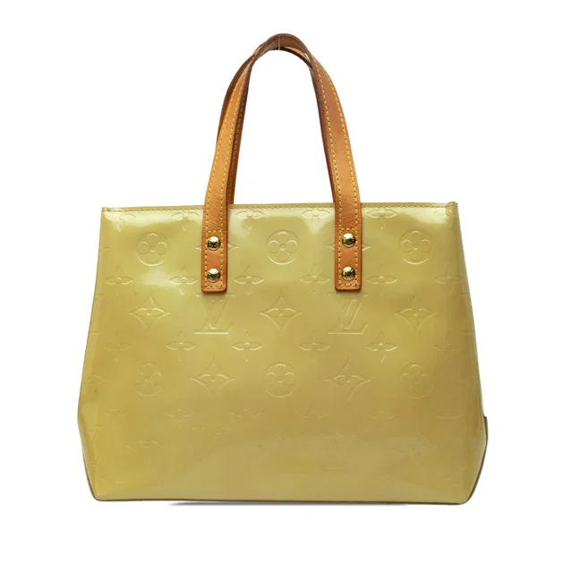 Yellow Louis Vuitton Monogram Vernis Reade PM Handbag in Yellow Leather from Designer Revival