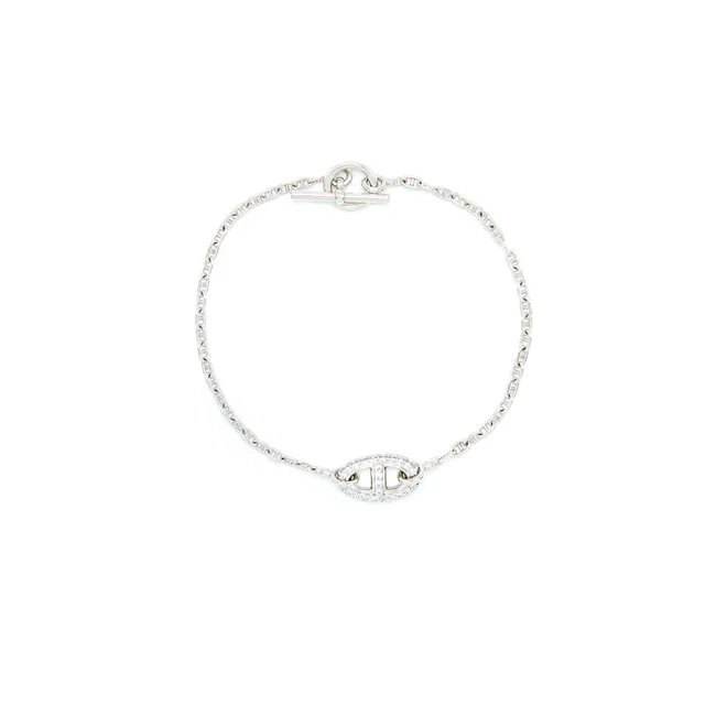 Hermès Size ST New Farandole Bracelet Toggle Closure White Gold With Diamonds in White from EMIER