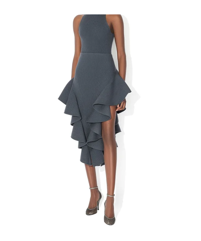 Alaia RIBBED RUFFLE SKIRT, photo 2 of 4 from SENSER