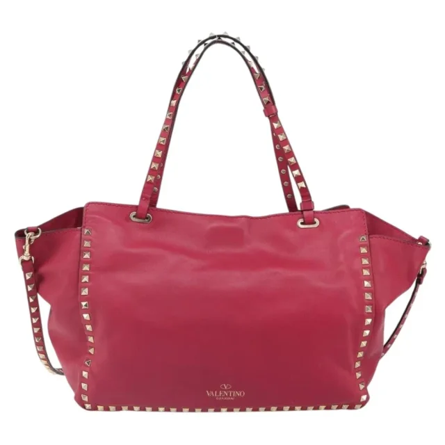 Valentino Garavani Rockstud Tote Soft Leather Pink Bag in Pink Leather from HEWI, photo 2 of 24
