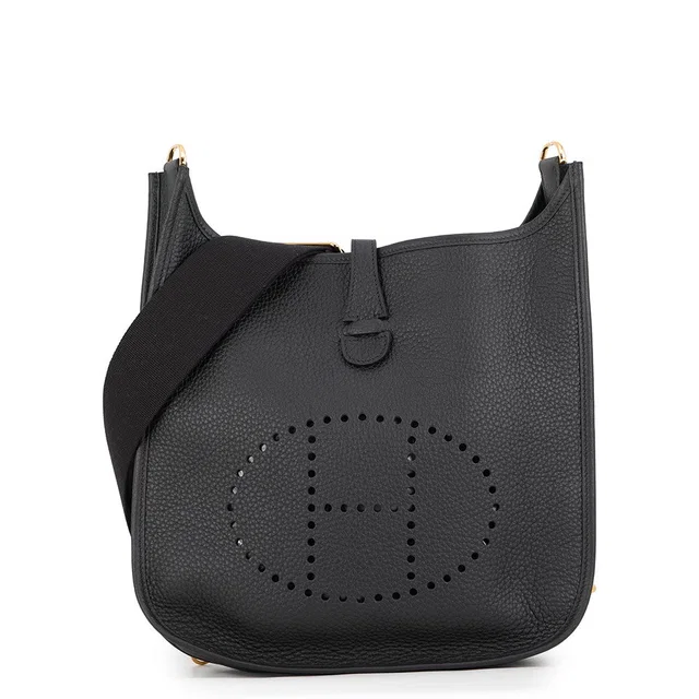 Hermès Evelyne3 Black Taurillon Clemence Size PM in Black Clemence leather from GALLERY RARE