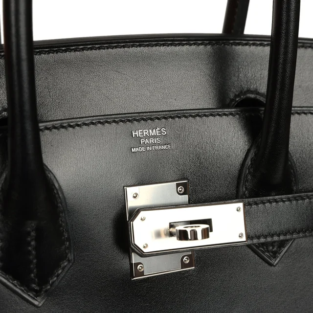 Hermès Birkin Sellier 30 Black Box Palladium Hardware in Black Calfskin from Madison Avenue Couture, photo 7 of 9