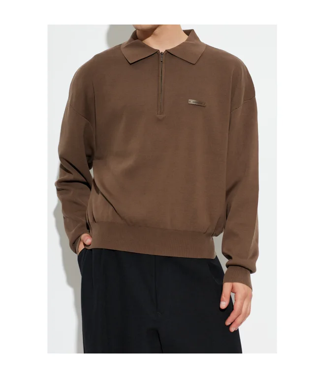 entire studios Zip Neck Long Sleeve Polo Shirt, photo 2 of 3 from SENSER