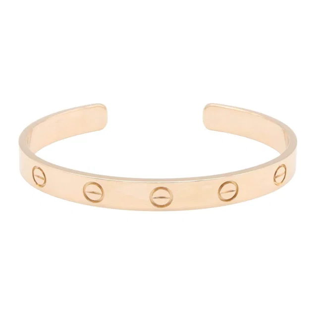 Cartier Open Love Au750 Pink Gold Bracelet Size 16 in Pink from LuxUness