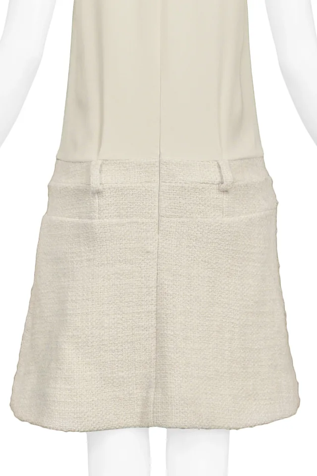 Balenciaga By Ghesquiere Off-white Box Pleat Dress 2006 in White Silk from Resurrection Vintage, photo 5 of 6