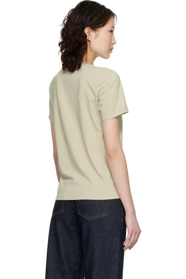 Maison Kitsuné Beige Baby Fox Regular T-shirt, photo 3 of 4 from SSENSE