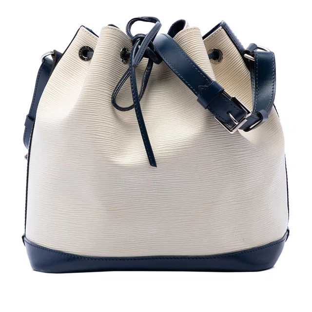 White Louis Vuitton Epi Bicolor Petit Noe Bucket Bag in White Leather from Designer Revival