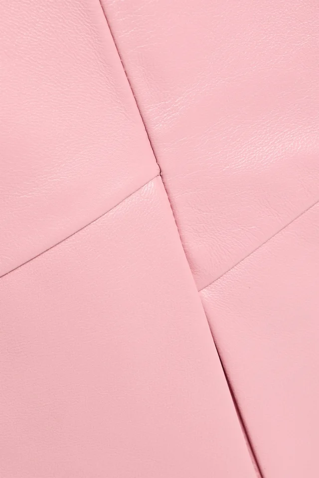 Emilia Wickstead Cannie Pleated Leather Mini Dress in Pink, photo 4 of 4 from THE OUTNET