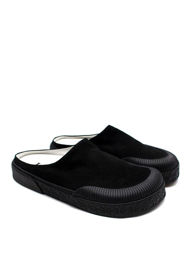 Loewe Black Suede Plimsoll Mules in Black Suede from HEWI
