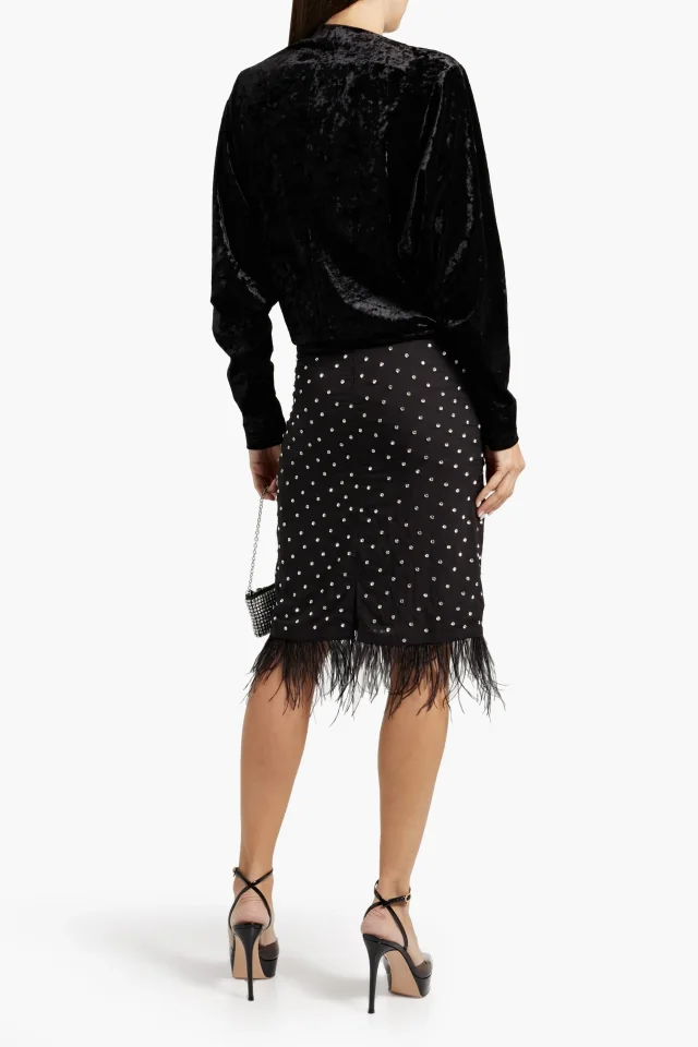 Isabel Marant Guilazia Cutout Crushed-Velvet Top in Black, photo 3 of 8 from THE OUTNET