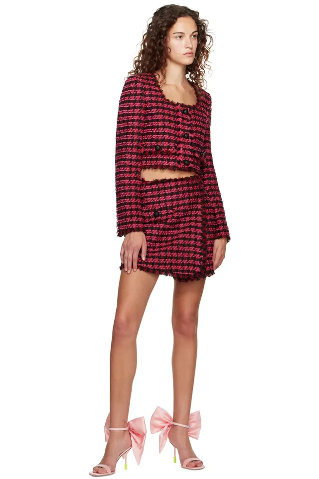 MSGM Pink Frayed Skort, photo 4 of 4 from SSENSE