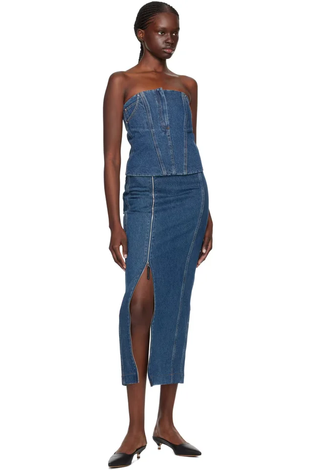 Paris Georgia Indigo Jo Tank Top, photo 4 of 4 from SSENSE
