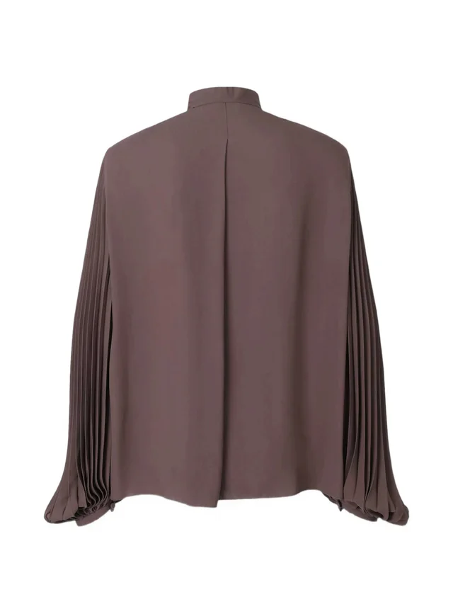 Tom Ford Pleated Pussy-Bow Buttoned Shirt, photo 2 of 8 from SENSER