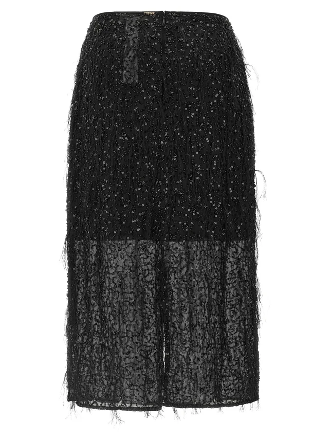 Twinset Sequined Fringe Midi Skirt, photo 2 of 4 from SENSER