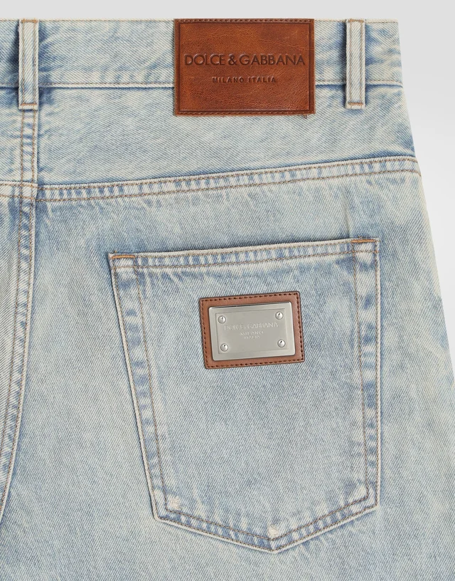 Dolce & Gabbana Logo Plaque Straight Leg Jeans, photo 3 of 4 from SENSER