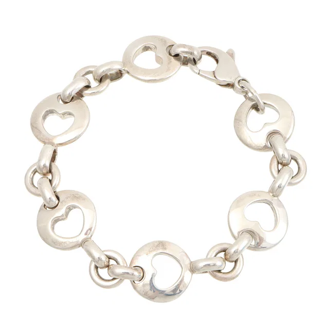 Tiffany & Co. SV925 Pierced Heart Bracelet, Silver in Silver from VINTAGE QOO TOKYO
