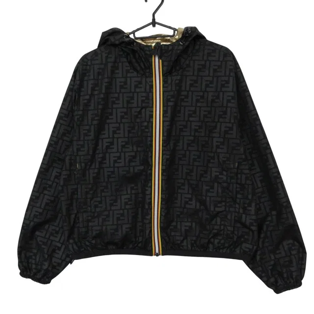 Fendi K-way Mountain Hoodie Reversible Nylon Jacket Windbreaker FF Logo Zucca in Nylon from The Reluxe