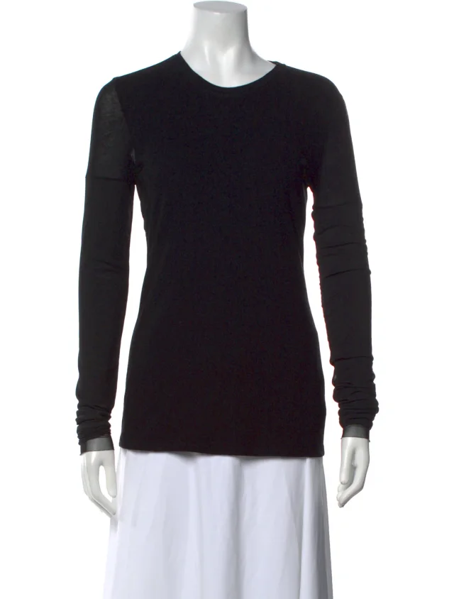 Proenza Schouler Crew Neck Long Sleeve Top in black from The RealReal