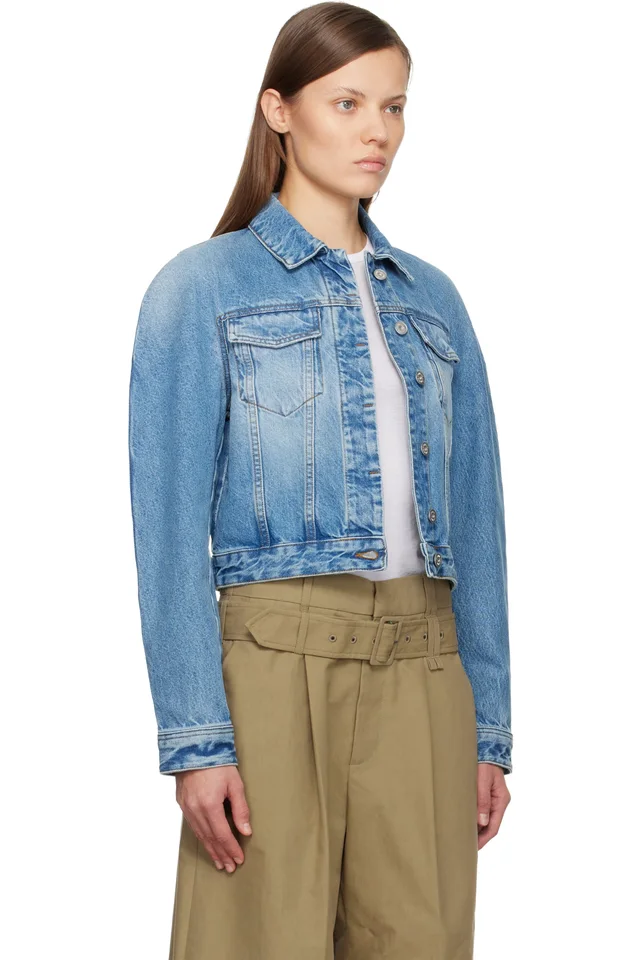 JACQUEMUS Blue 'The Ovalo de-Nîmes' Denim Jacket, photo 2 of 4 from SSENSE
