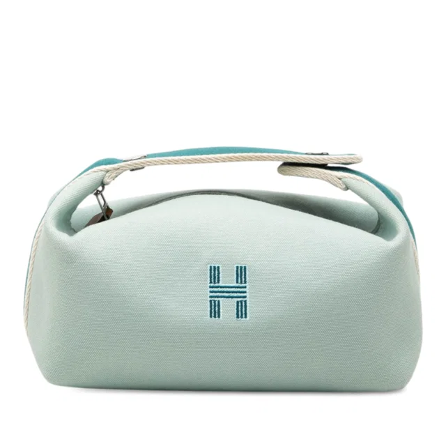 Blue Hermès Small Toile Bride A Brac Case Vanity Bag in Blue Canvas from Designer Revival