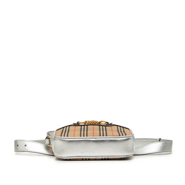 Burberry Haymarket Check Canvas 1983 Link Belt Bag in Beige Canvas from Designer Revival, photo 3 of 6