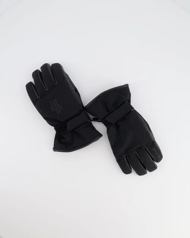 Moncler Kids Black Padded Ski Gloves Size M in Black from Sellier