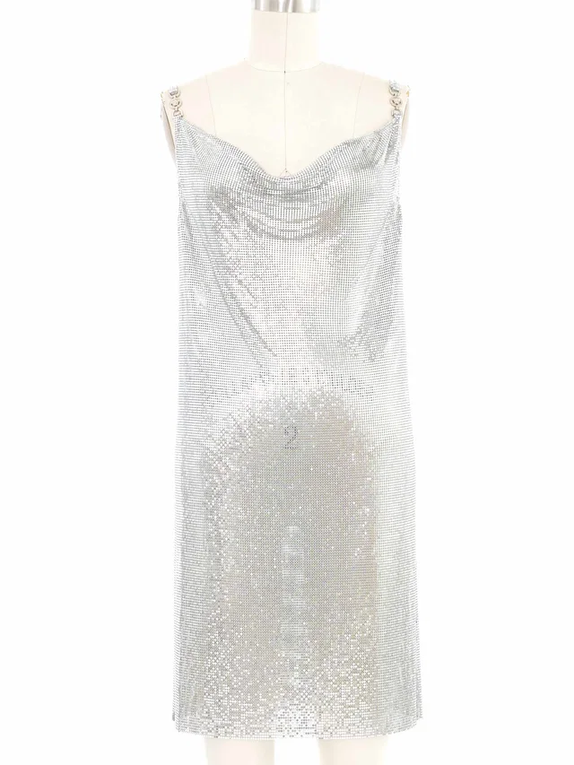 Versace Metal Mesh Mini Slip Dress from Arcade Vintage