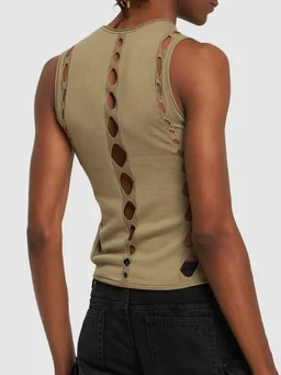 Dion Lee Sleeveless T-shirt with cut-out details in 100% Wool, photo 3 of 5 from LUISAVIAROMA