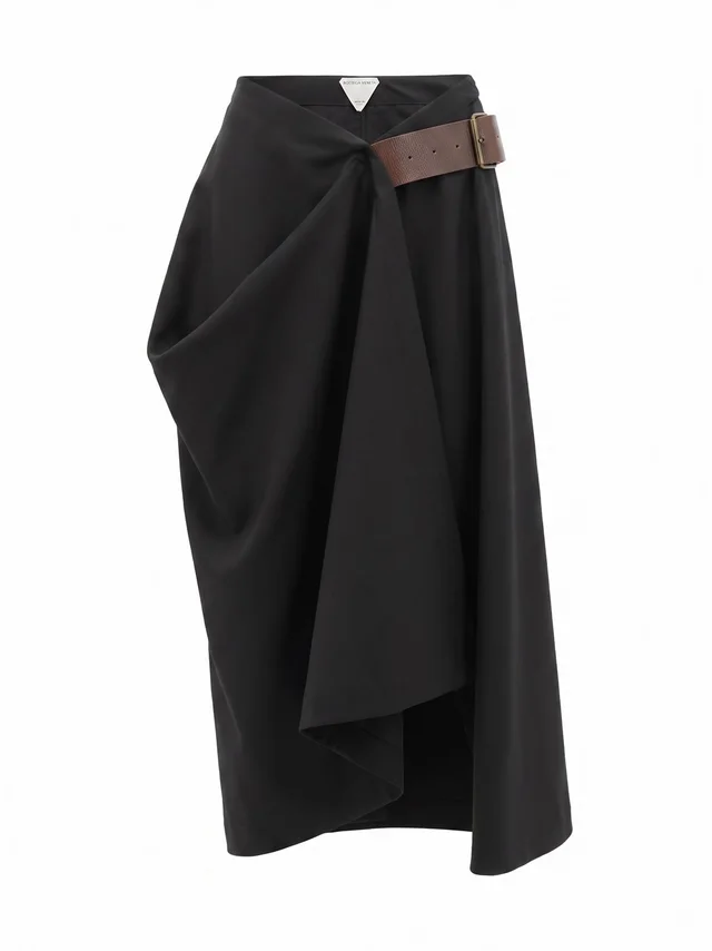 Bottega Veneta Wool Grain De Poudre Skirt, photo 2 of 7 from SENSER