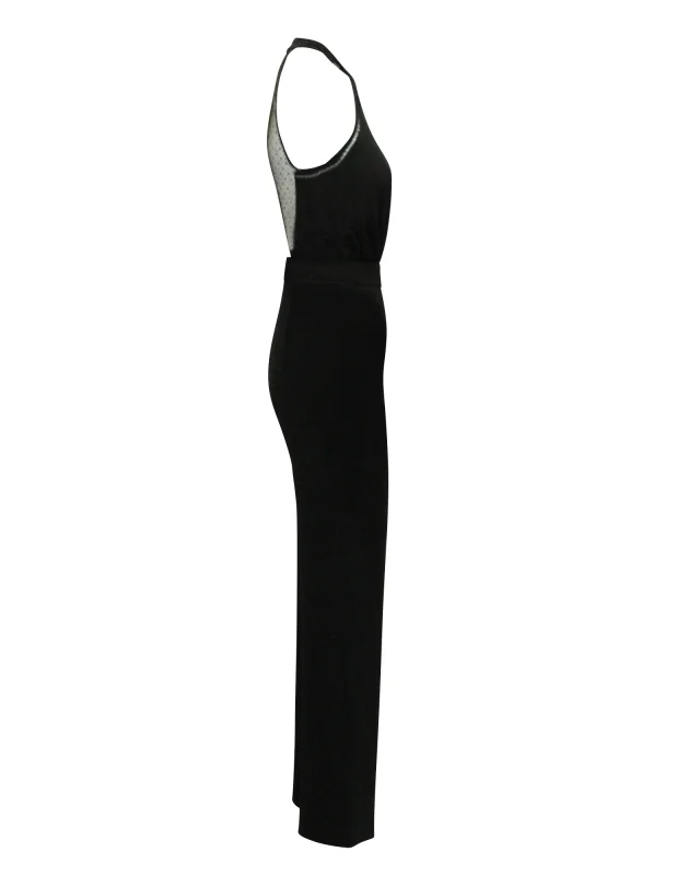 ba&sh Saudry Open-Back Jumpsuit in Black Polyester in Black, photo 2 of 5 from ShopSimon