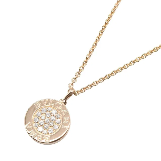 Bvlgari Bvlgari Au750 Pink Gold Diamond Onyx Necklace in Pink from LuxUness