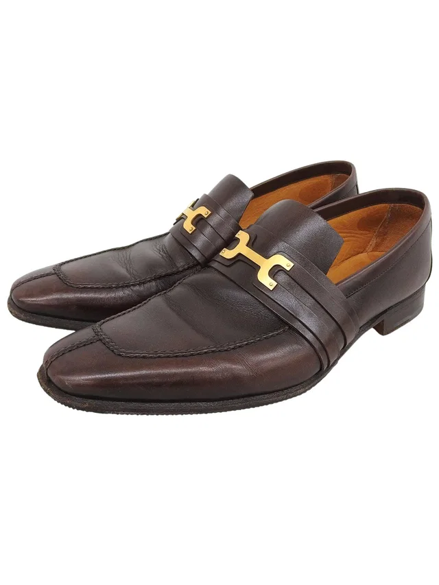 Hermès Mocassin Paris #43.5 Brown in Brown Leather from VINTAGE QOO TOKYO