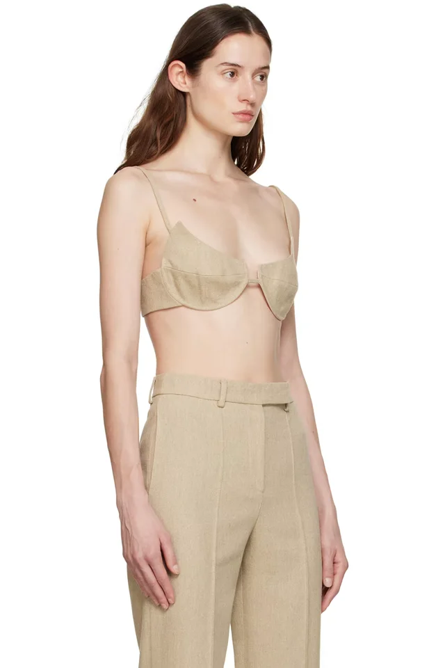 Aya Muse Beige Albo Bra, photo 2 of 4 from SSENSE