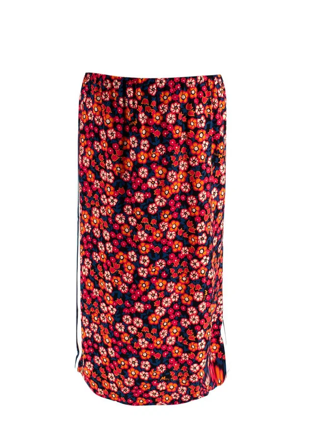 Marni Pop Garden floral-print satin-crepe midi skirt in Satin from HEWI