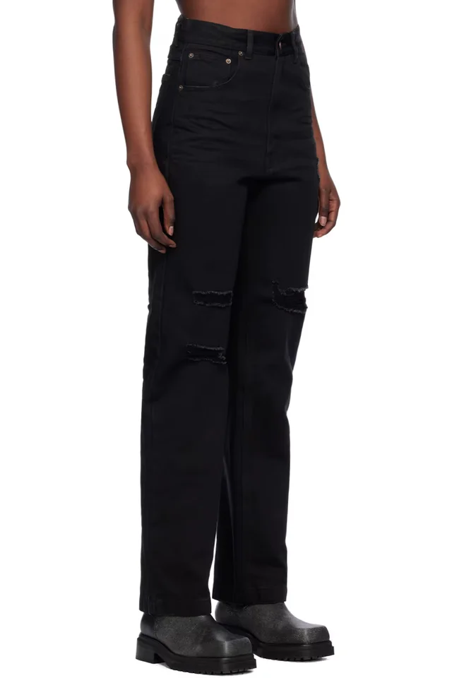 We11done Black Distressed Jeans, photo 2 of 3 from SSENSE